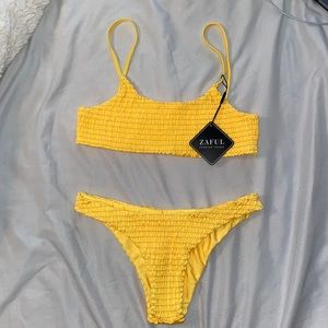 Zaful Bikini Yellow Medium
